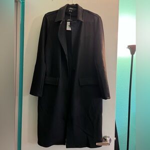F21 Black Duster Coat